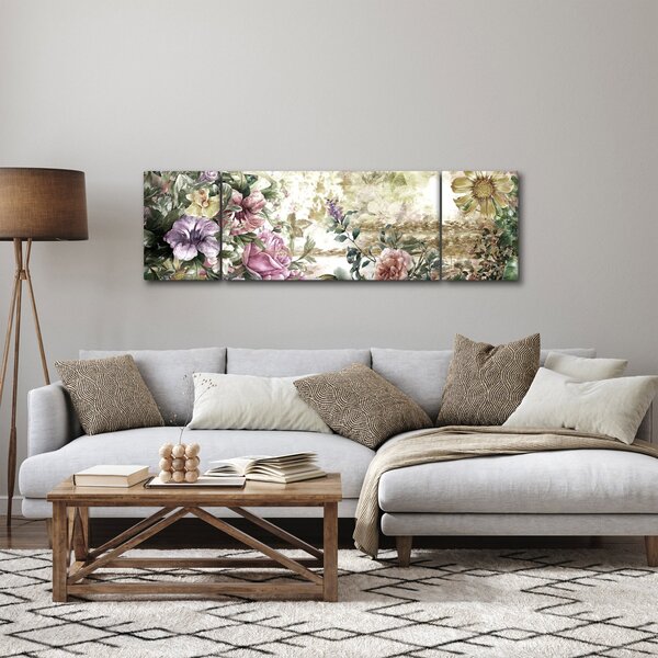 Obraz - Designerskie kwiaty (170x50 cm)