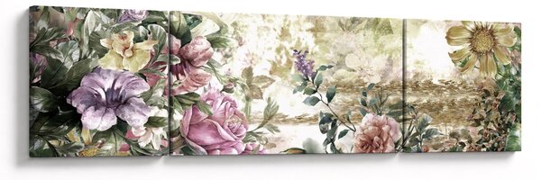 Obraz - Designerskie kwiaty (170x50 cm)