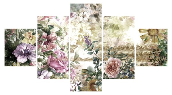 Obraz - Designerskie kwiaty (125x70 cm)