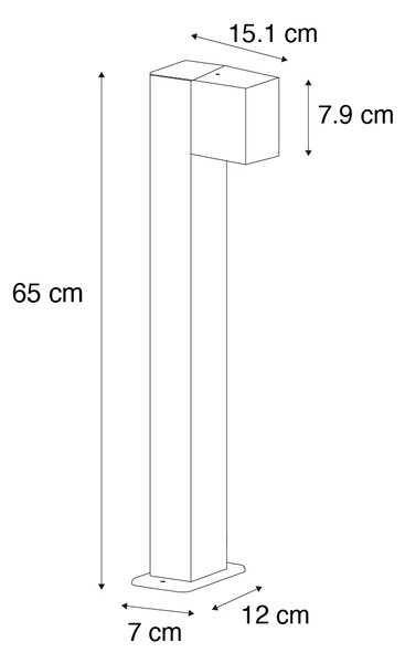 Lampa zewnętrzna rdzawobrązowa z kolcem do ziemi i dławikiem kablowym 65 cm IP44 - Baleno