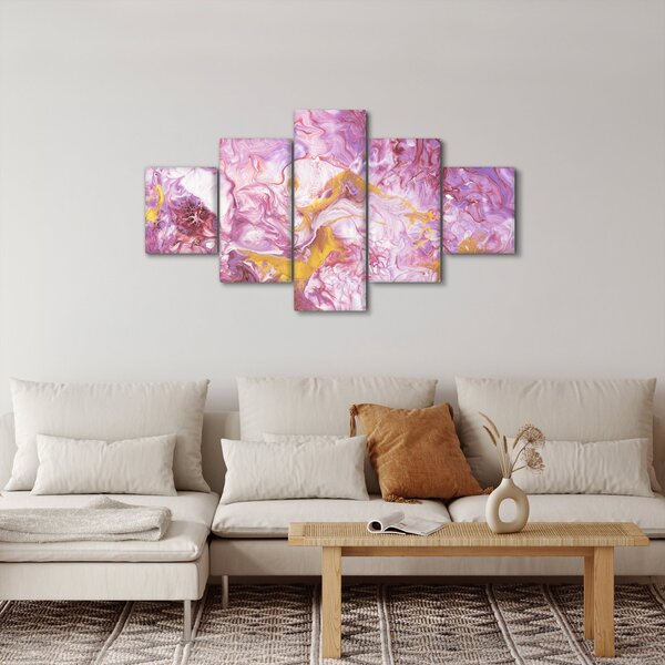 Obraz - Różwa abstrakcja (125x70 cm)