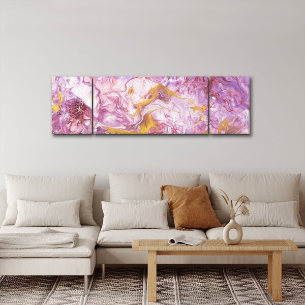 Obraz - Różwa abstrakcja (170x50 cm)