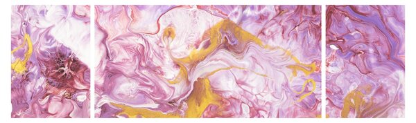 Obraz - Różwa abstrakcja (170x50 cm)