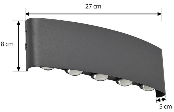 Kinkiet zewnętrzny LED Ithan Lindby, czarny, aluminium, nowoczesny