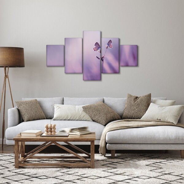 Obraz - Fioletowe motyle (125x70 cm)