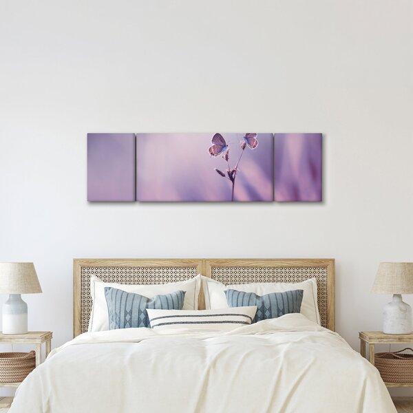 Obraz - Fioletowe motyle (170x50 cm)