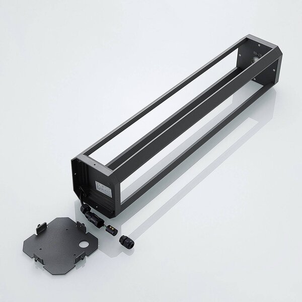 Słupek oświetleniowy LED Fery Lucande, aluminiowy / szary / cynkowy, aluminium, nowoczesny