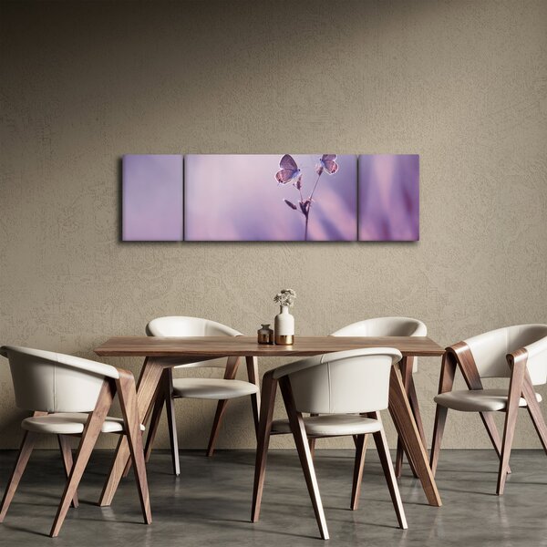 Obraz - Fioletowe motyle (170x50 cm)