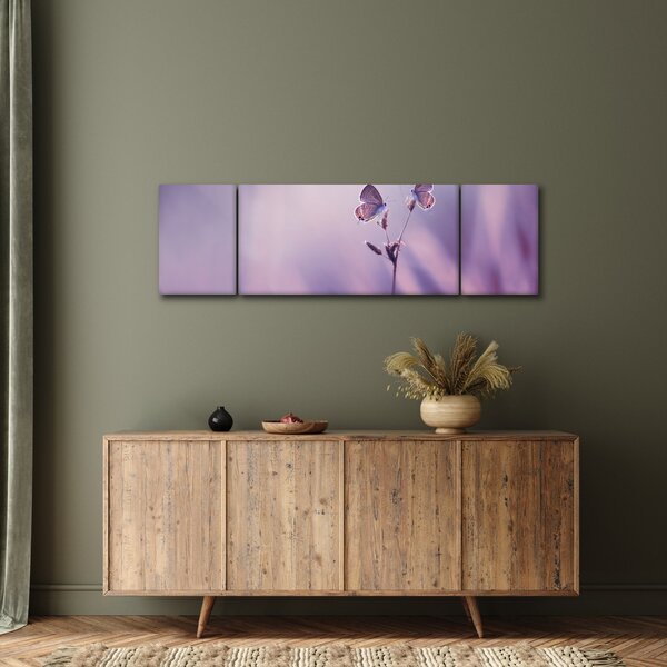 Obraz - Fioletowe motyle (170x50 cm)