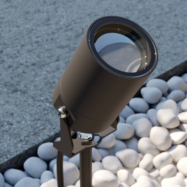 Lindby Lobelia reflektor z grotem ziemnym, GU10, czarny, aluminium, nowoczesny