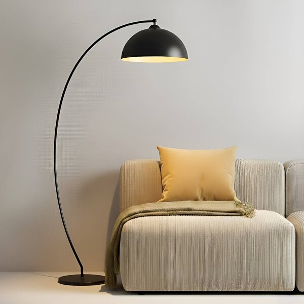Lampa łukowa - lampa stojąca Jonera Lindby, czarny, salon / jadalnia, metal, młodzieżowy