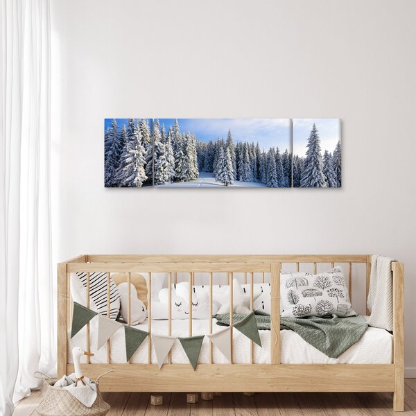 Obraz - Zima w lasach (170x50 cm)