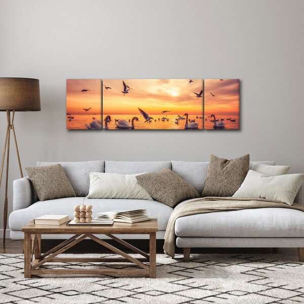 Obraz - Łabędzie (170x50 cm)