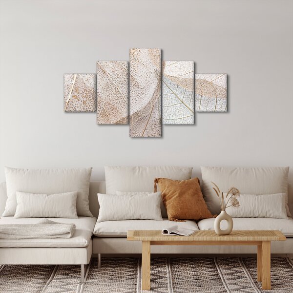Obraz - Beżowe liście (125x70 cm)