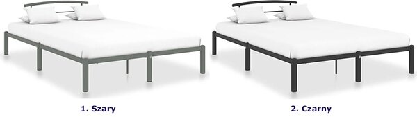 Czarne metalowe łóżko w stylu loftowym 140x200 cm B4-D25