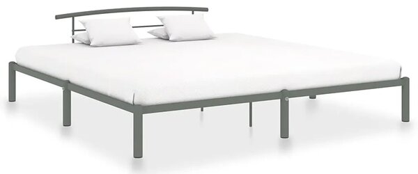 Szare metalowe łóżko małżeńskie 200x200 cm K4-T88