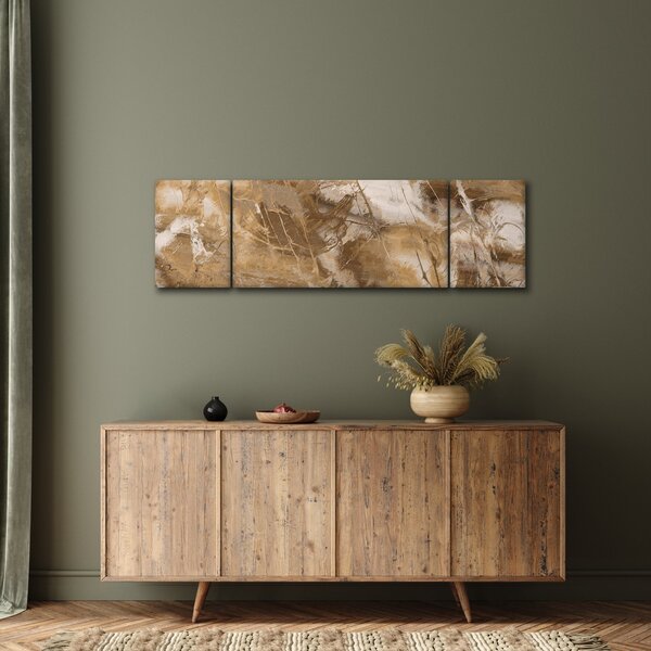 Obraz - Brązowa abstrakcja (170x50 cm)