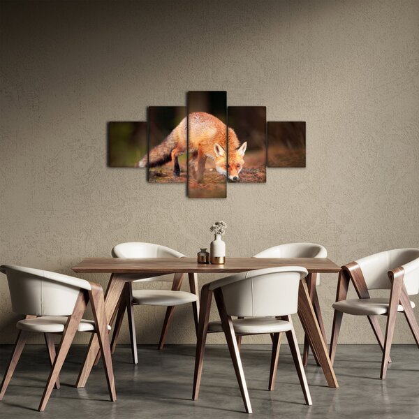 Obraz - Lis w lesie (125x70 cm)