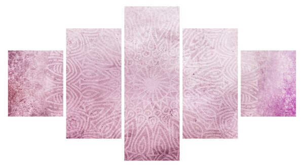 Obraz - Mandala na różowej ścianie (125x70 cm)