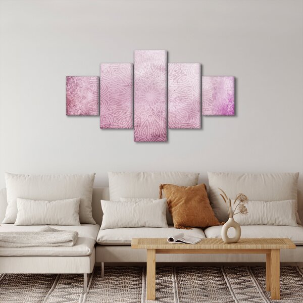 Obraz - Mandala na różowej ścianie (125x70 cm)
