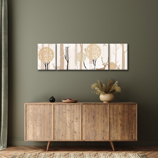 Obraz - Ilustrowany las (170x50 cm)
