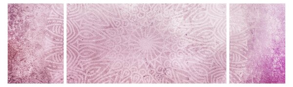 Obraz - Mandala na różowej ścianie (170x50 cm)