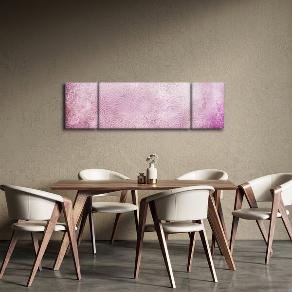 Obraz - Mandala na różowej ścianie (170x50 cm)
