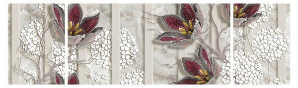 Obraz - Kwiaty dekoracyjne (170x50 cm)