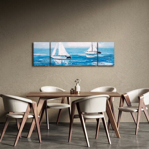 Obraz - Obraz jachtów na morzu (170x50 cm)