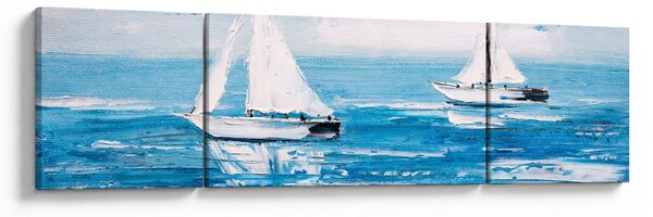 Obraz - Obraz jachtów na morzu (170x50 cm)