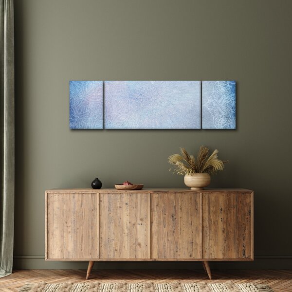 Obraz - Mandale w niebieskim (170x50 cm)