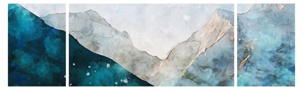 Obraz - Rysunek gór (170x50 cm)