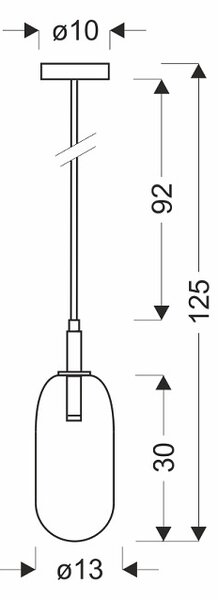 Srebrna lampa wisząca ze szklanym kloszem LED - V013 G0-F83