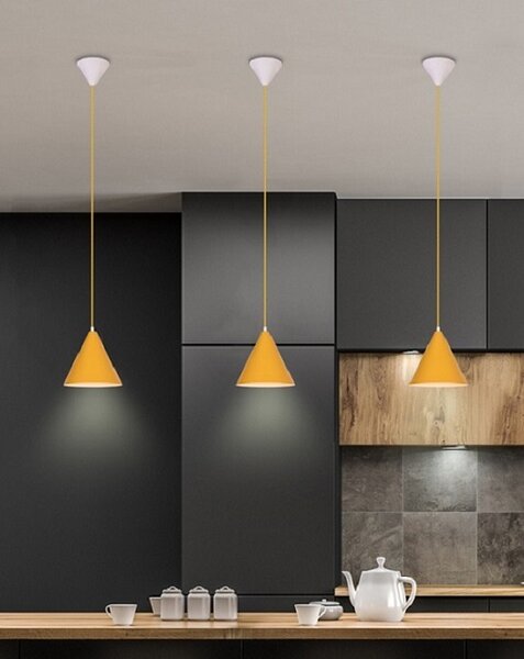 Żółta lampa wisząca stożek - V014 M0-P53