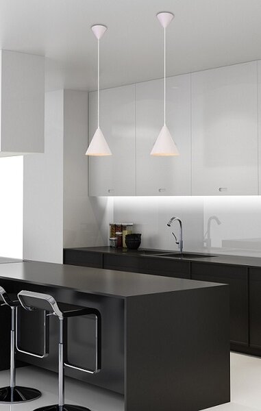 Biała metalowa lampa wisząca - 19X V014 M9-F21