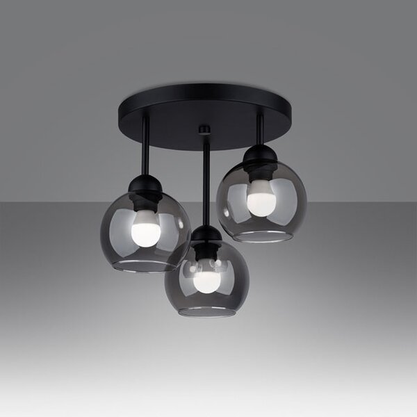 Lampa sufitowa z 3 kloszami na okrągłej podsufitce - 4X A158 C9-Z60