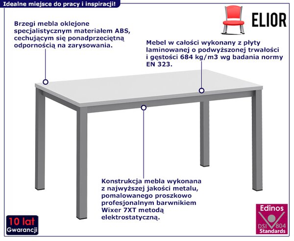 Białe klasyczne biurko do pracowni W9-R76