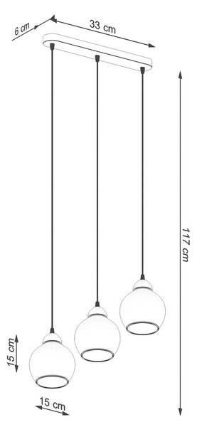 Potrójna lampa wisząca nad wyspę ze zwisami - 3X A157 D6-S53