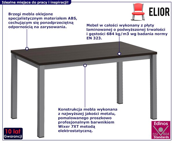 Minimalistyczne Biurko Z Metalowymi Nogami Wenge D7-F17