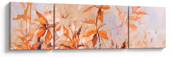 Obraz - Malowane kwiaty (170x50 cm)