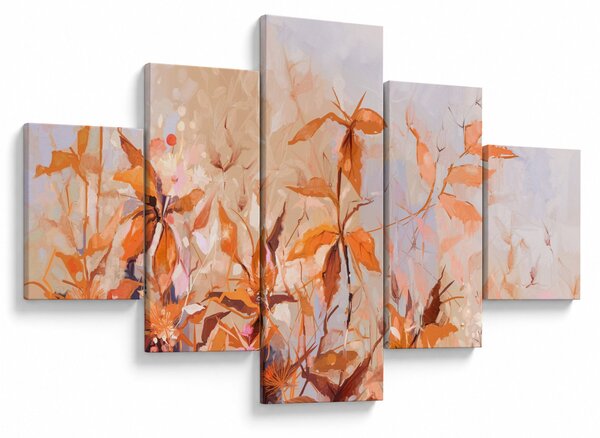 Obraz - Malowane kwiaty (125x70 cm)