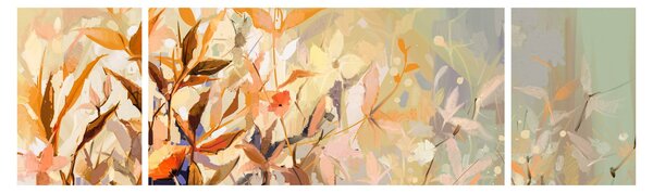 Obraz - Malowane rośliny (170x50 cm)