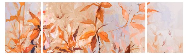 Obraz - Malowane kwiaty (170x50 cm)