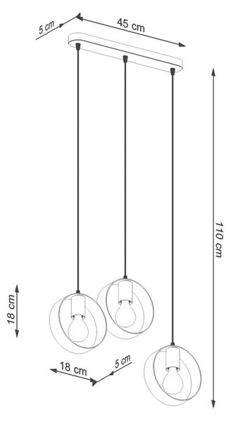 Biała geometryczna lampa wisząca nad stół - A175 F8-P50