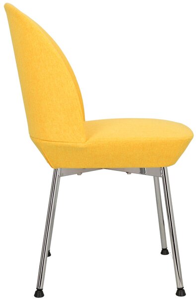 Żółte chromowane krzesło minimalistyczne R2-R10