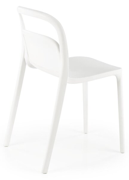 Białe minimalistyczne krzesło ogrodowe sztaplowane R3-S72