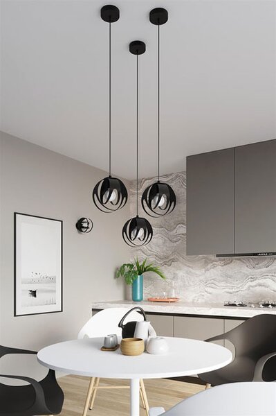 Czarna lampa wisząca kula w stylu loft - A189 Z8-B15