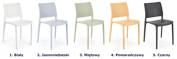Pomarańczowe krzesło ogrodowe sztaplowane N7-K93