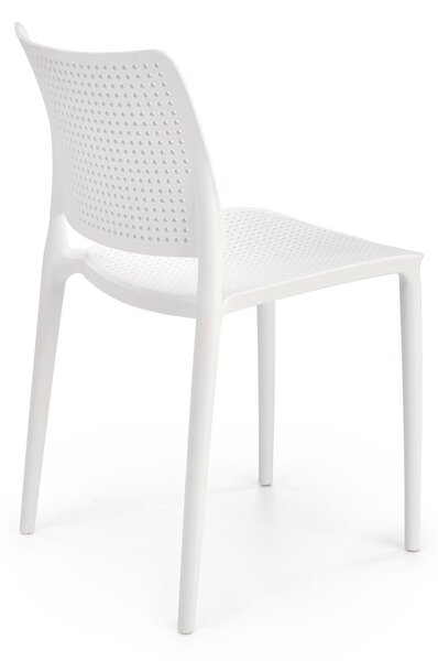 Białe minimalistyczne krzesło sztaplowane W0-E74