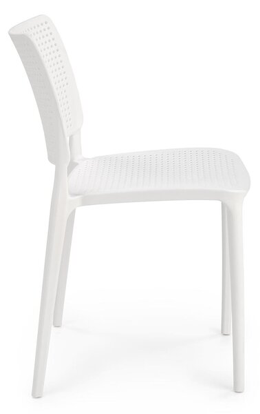 Białe minimalistyczne krzesło sztaplowane W0-E74